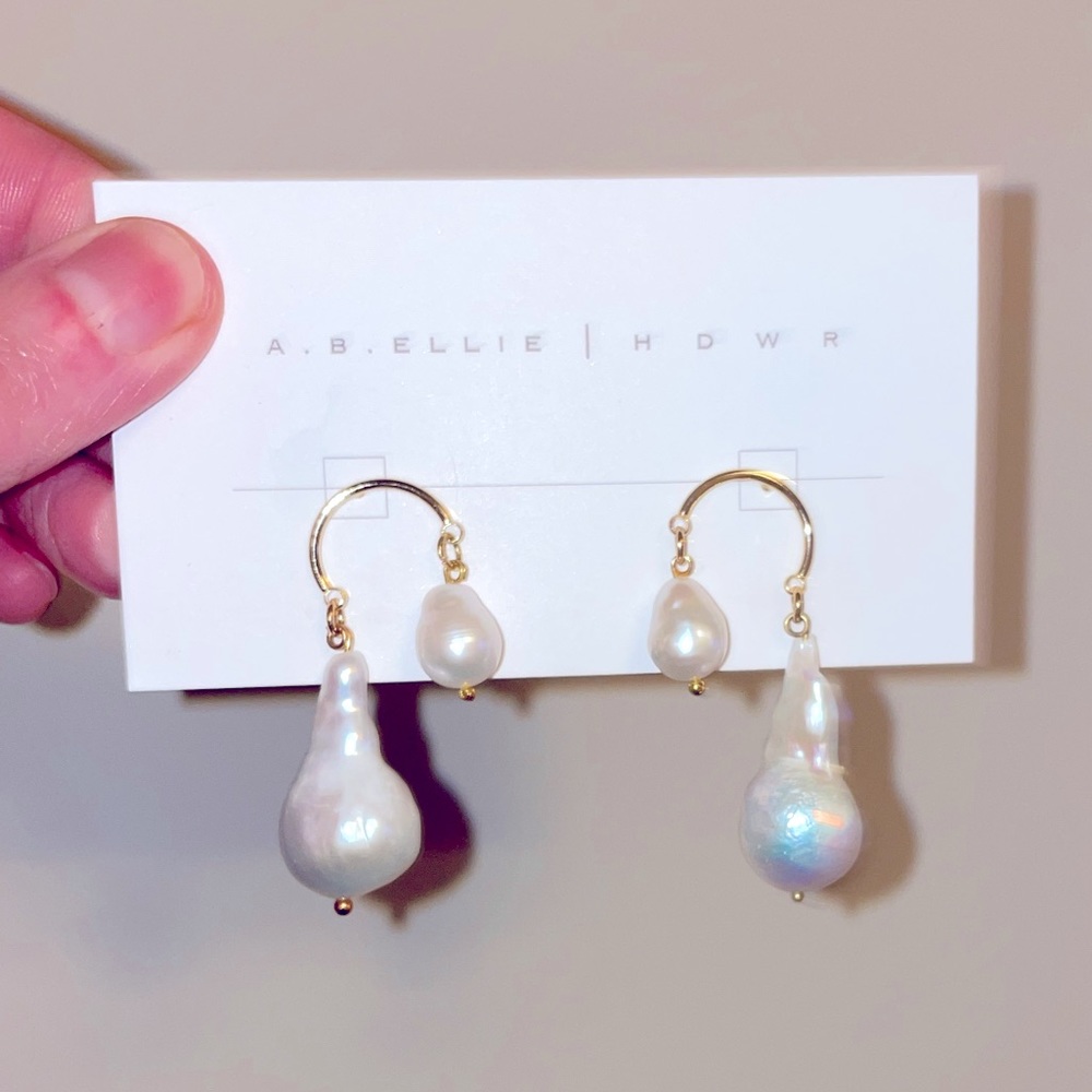 A.B. Ellie Baroque Pearl Earrings - Wedding, Bridal